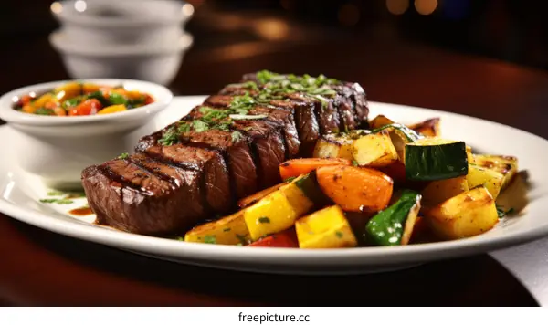 Grilled Steak and Vegetables