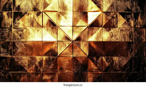 Geometric Gold Tile Pattern Background Design