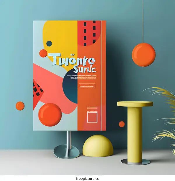 Abstract Geometric Shapes Poster with Colorful Design