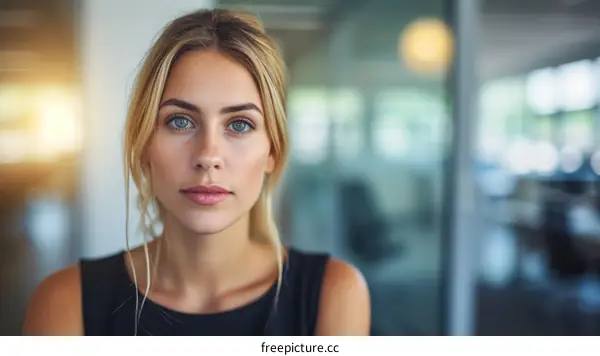 Portrait of a young businesswoman looking at the camera