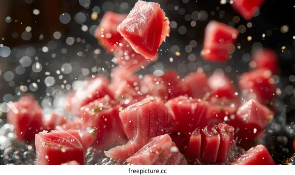 Preparation of tuna sashimi