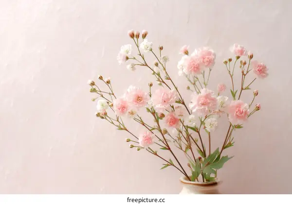 Delicate Pink Flowers in Vase