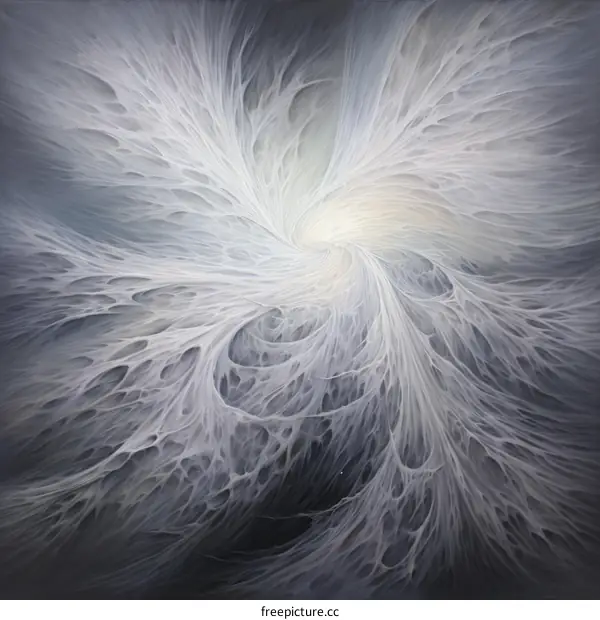 Abstract Painting in White with a Hint of Blue