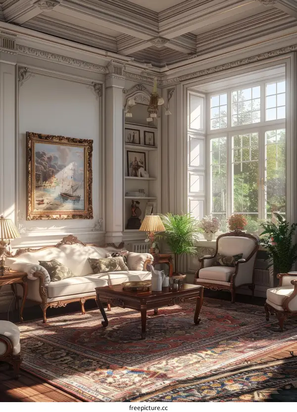 Elegant Vintage Living Room Interior Design