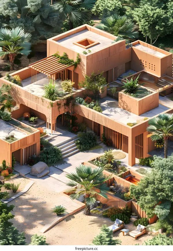 Desert oasis house with pool