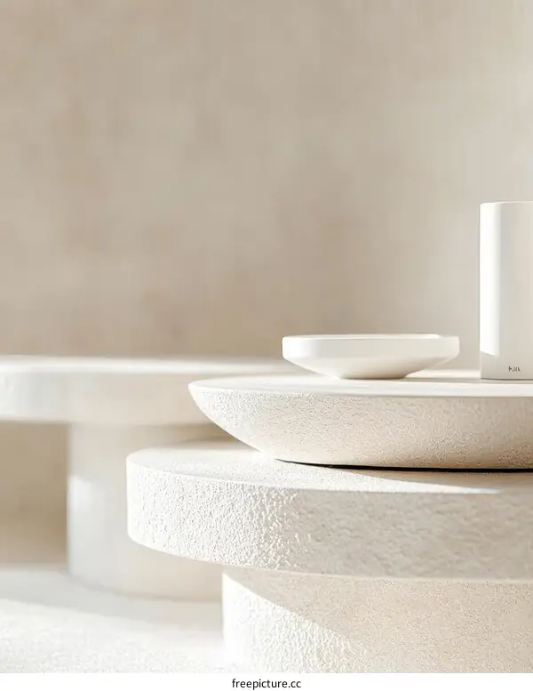 Minimalist White Stacked Coffee Tables