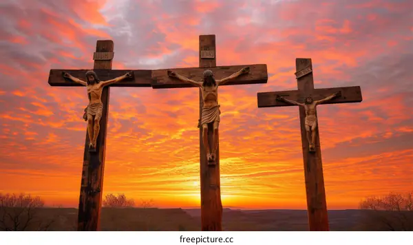 Crucifixion of Jesus Christ on a Hill