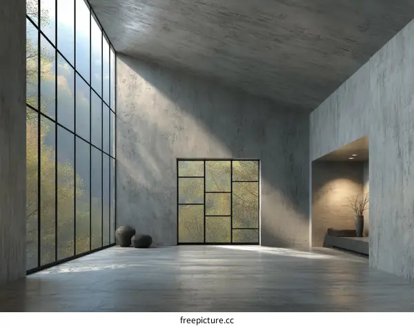 Modern Minimalist Concrete Interior Design