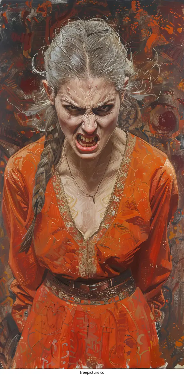 portrait of a screaming woman