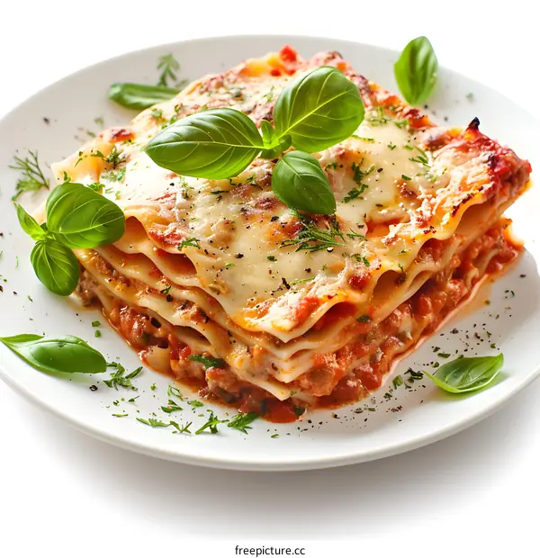 Delicious lasagna on plate