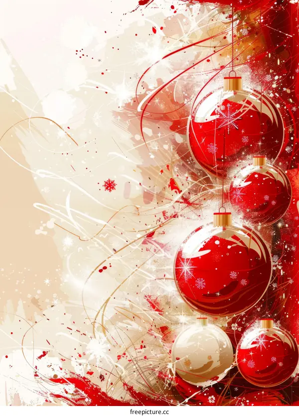 Christmas balls with golden snowflakes