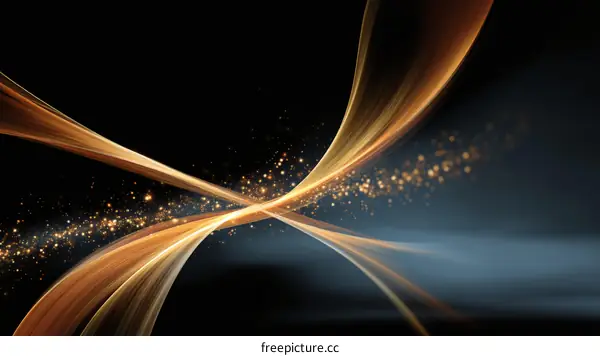Abstract Gold Flowing Lines Background Design