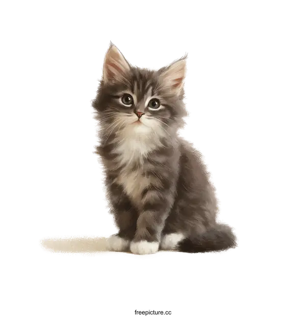 [Transparent Background PNG]Adorable Kitten Illustration