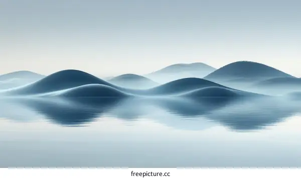 Misty Mountains Reflecting on a Calm Lake