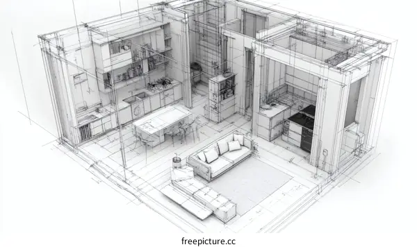 Architectural Design Blueprint of a Modern Apartment