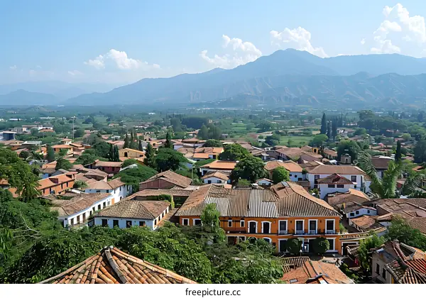 A Small Town in South America with a Mountain in the Background