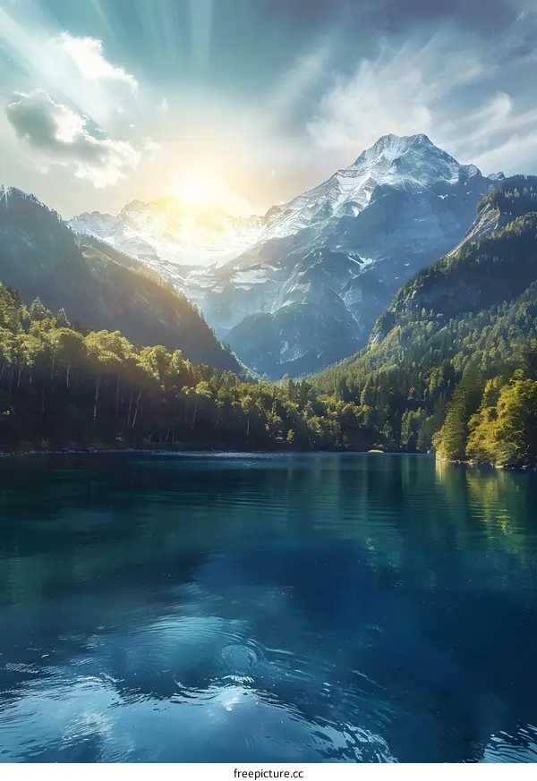 Scenic View Of Mountain Lake And Sky