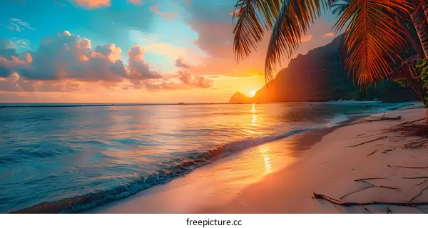 Tropical Sunset Beach Paradise