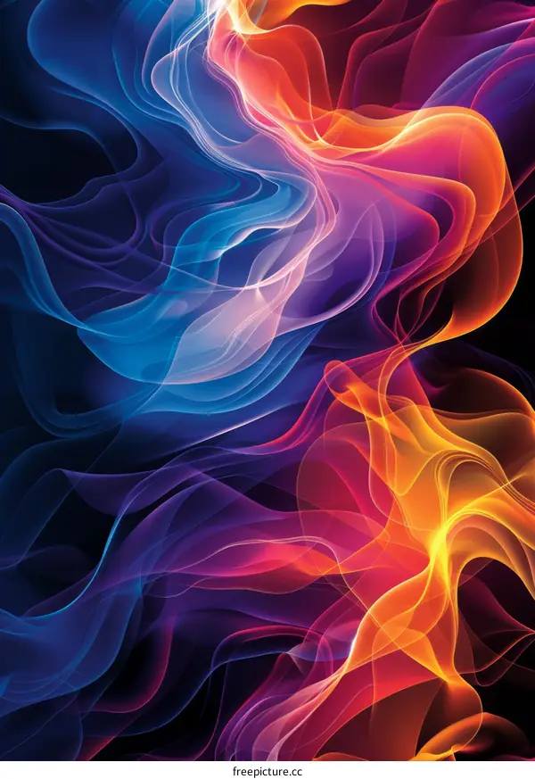 Abstract Colorful Flowing Lines Design