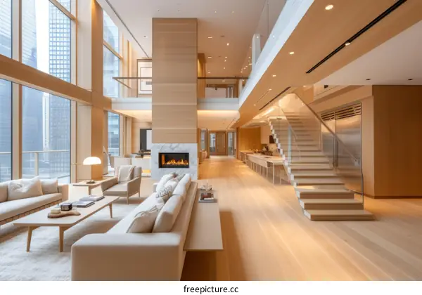 New York City luxury apartment with modern interior design