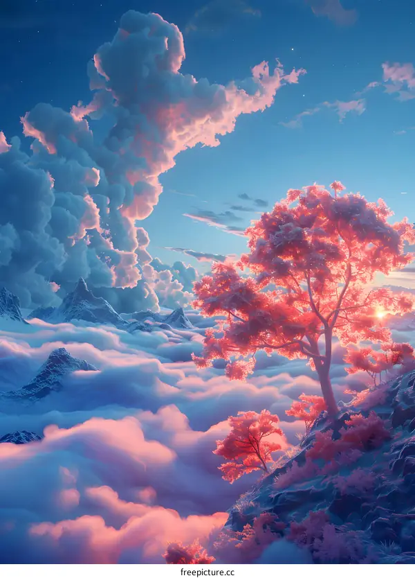 Lonely Tree in the Clouds