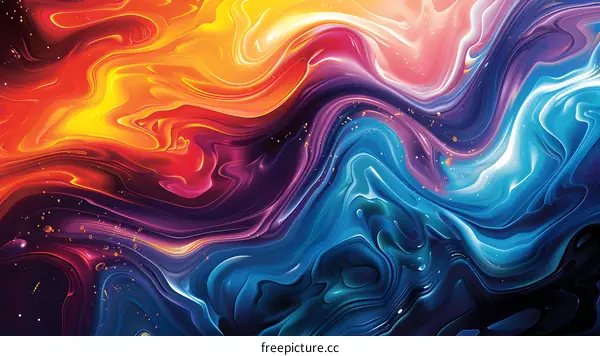 Colorful liquid is flowing