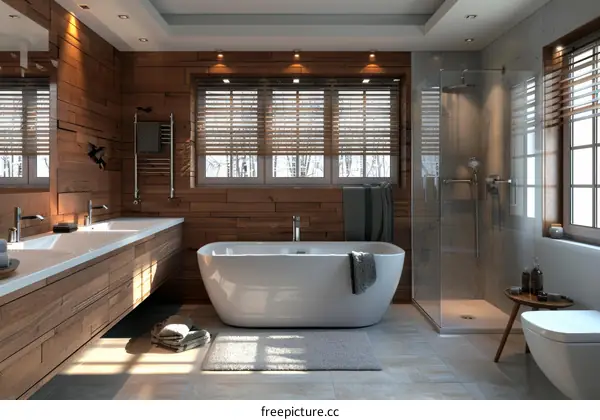 Modern Wooden Bathroom Interior Design