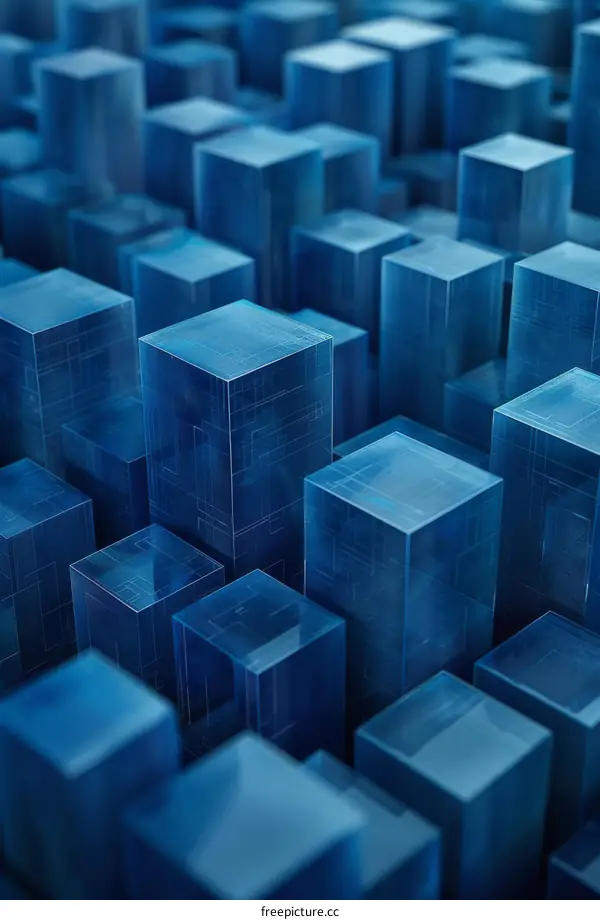 Abstract 3D Blue Cubes background concept