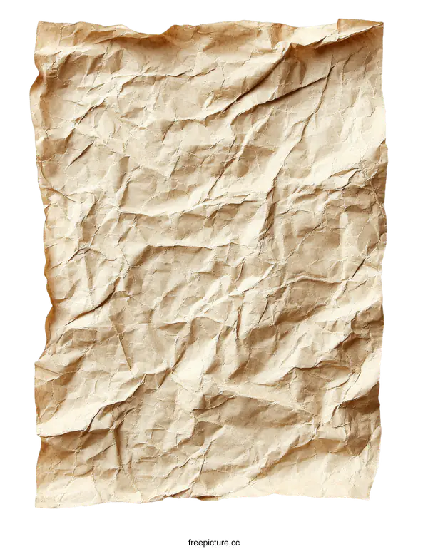 [Transparent Background PNG]Wrinkled Brown Craft Paper Texture Background