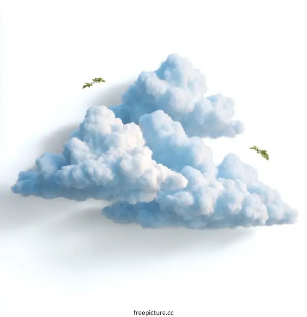Fluffy Cloudscape Abstract Illustration