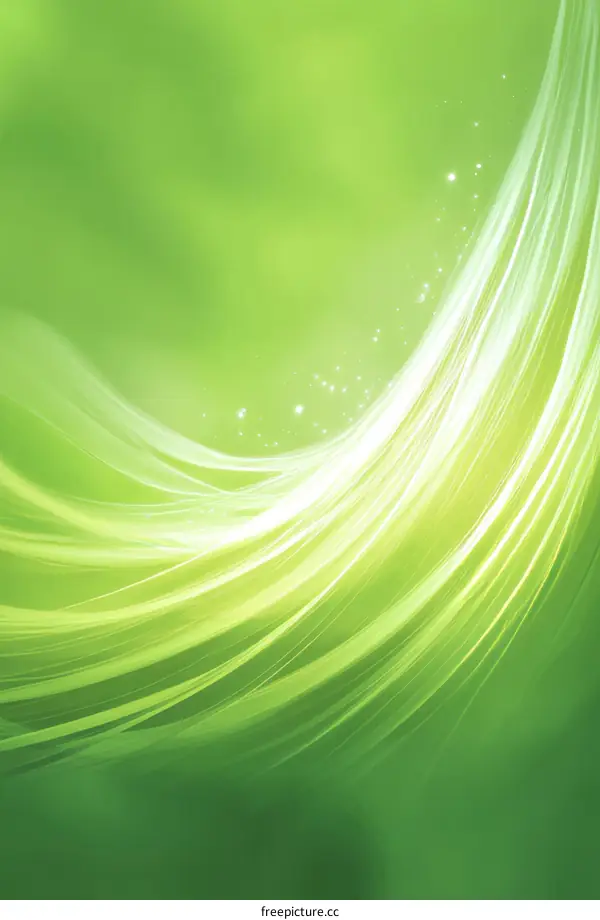 Abstract Green Light Flow Background Image