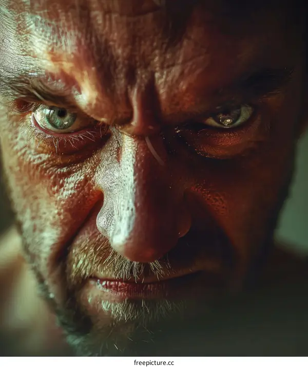 Close-up Portrait of an Angry Man