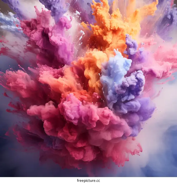 Colorful powder explosion