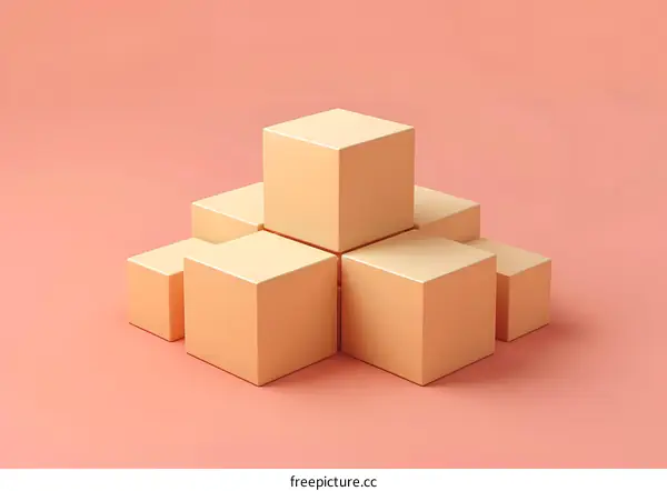 3d rendering geometric podium pedestal display