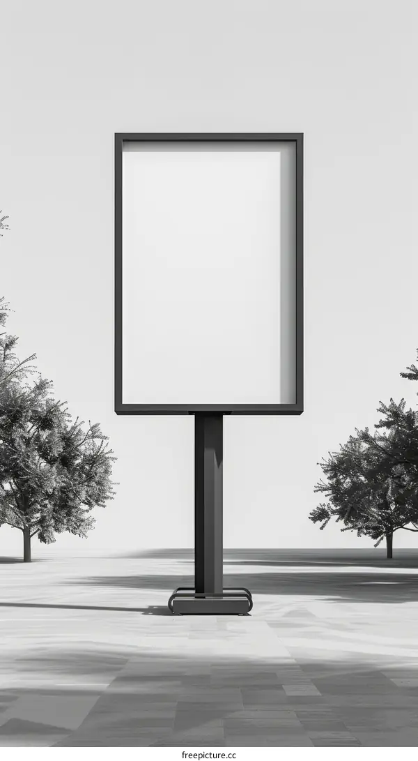 Black and white city advertising billboard mockup