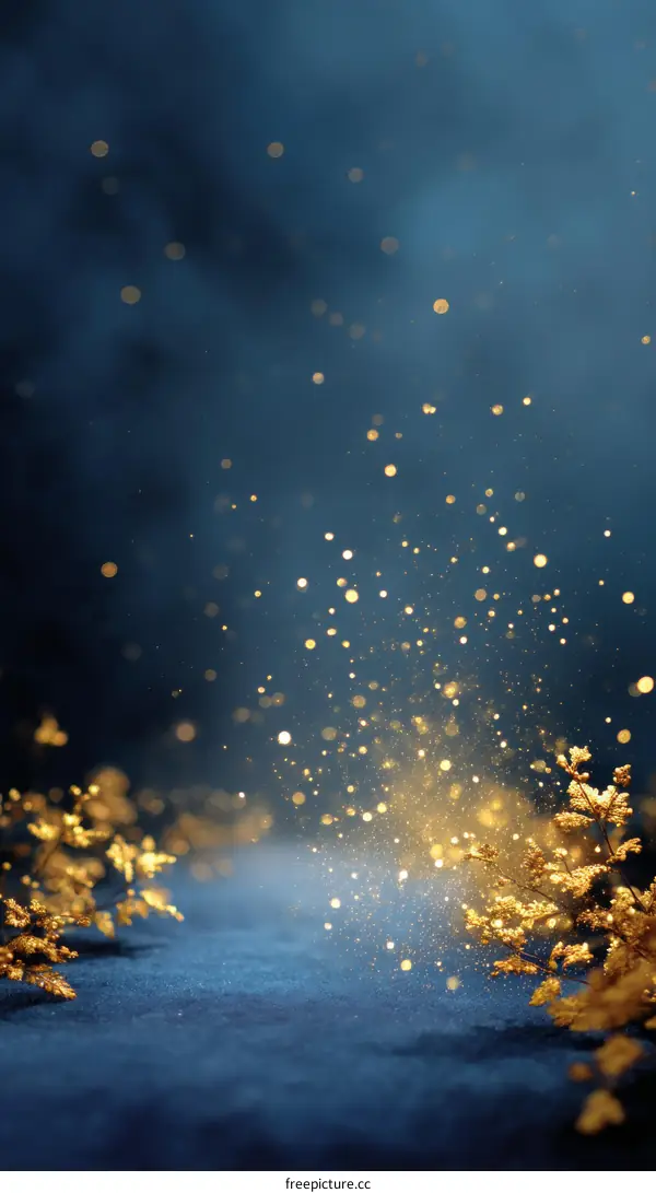 Golden Sparkling Night Scene Background