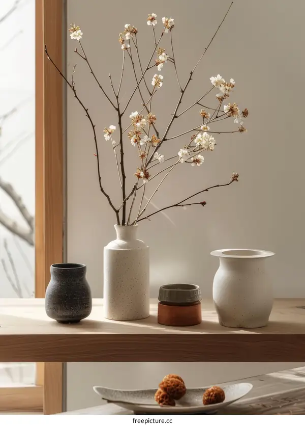 Ceramic Vase and Blossoms Still Life
