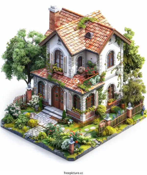 European Style House with Garden