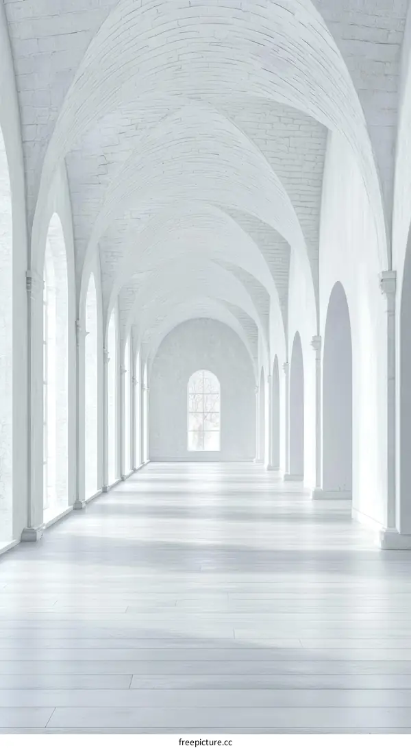 Elegant White Architectural Hallway Perspective