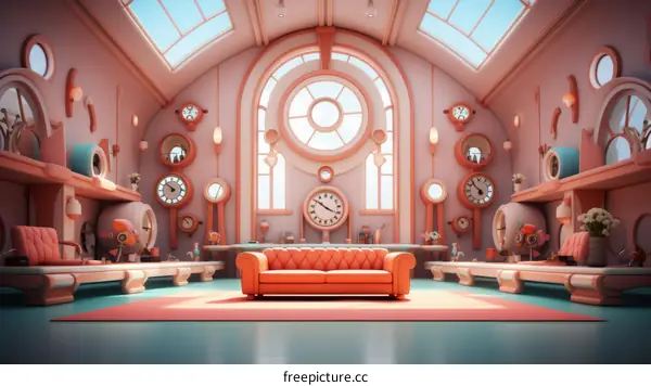 Retro Futuristic Living Room: Maximalist Interior Design