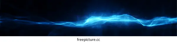 Abstract Blue Light Waves on Dark Background