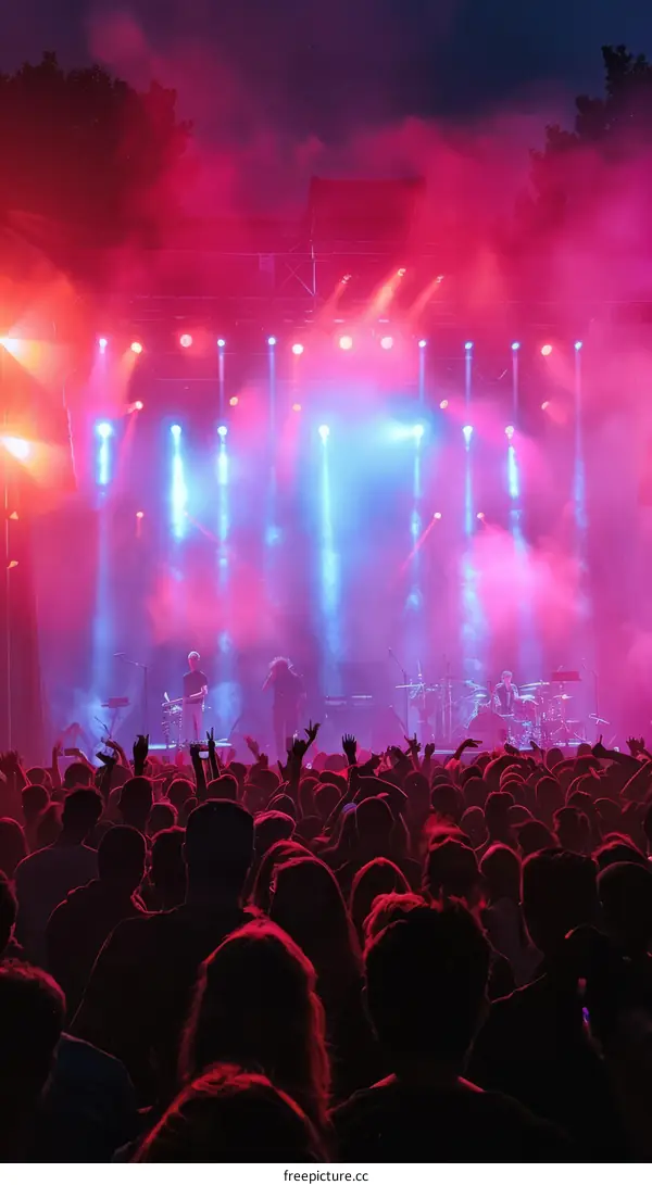 Rock concert with a large crowd