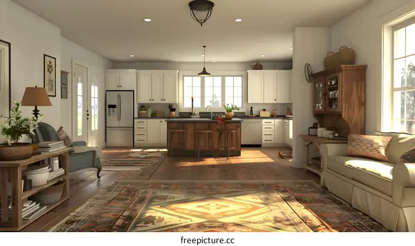 Modern Farmhouse Kitchen Interior Design with Rustic Touches