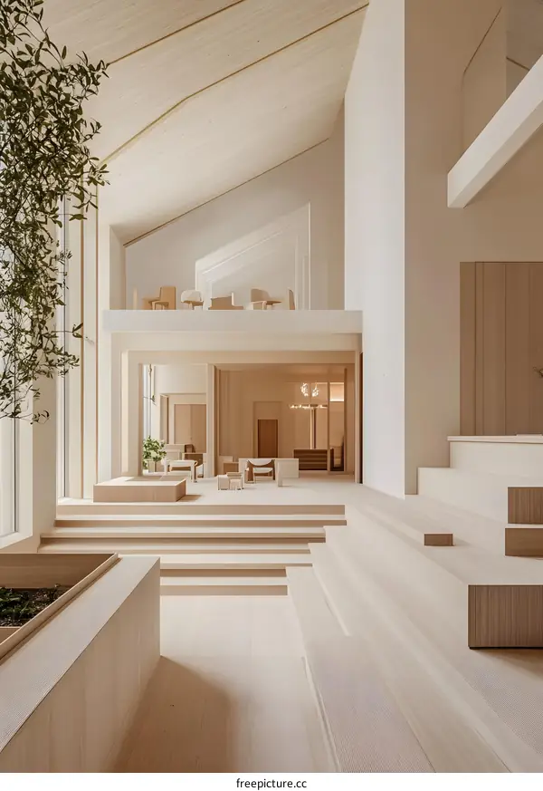 Modern Wooden Interior Design with Large Windows