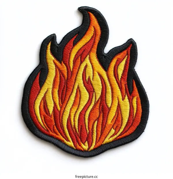 Embroidered Fire Patch Design