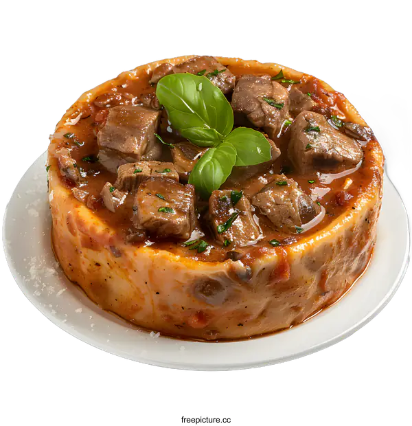 [Transparent Background PNG]Beef stew served in bread bowl