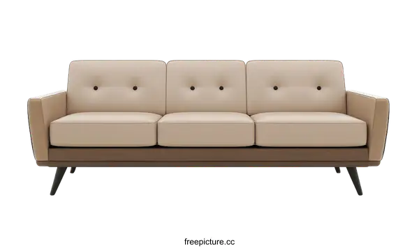 [Transparent Background PNG]Mid-Century Modern Sofa Illustration