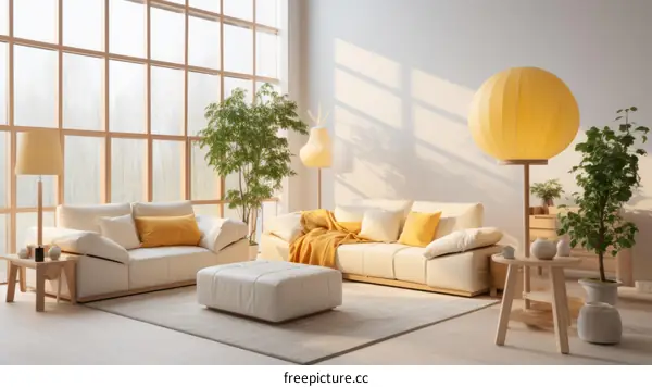 Bright and Airy Living Room with Large Windows