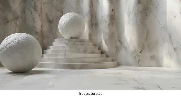 3D gypsum sphere and gypsum steps