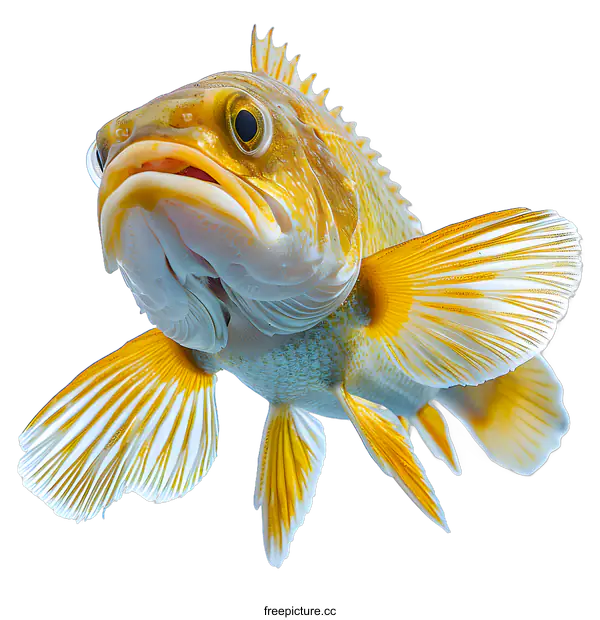 [Transparent Background PNG]Close up of a yellow fish